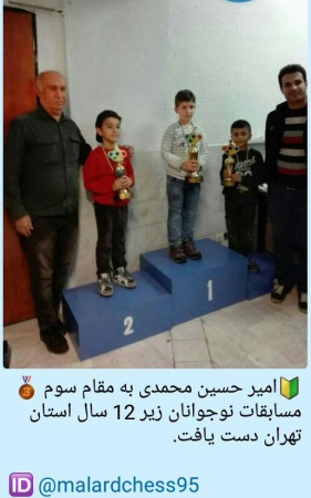 مقام سوم امیر حسین محمدی در مسابقات نوجوانان استان تهران